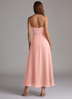 Azazie Wren Vestidos de madrinha de casamento Vestido Roseta de Chiffon de Linha A com Sem alças image4