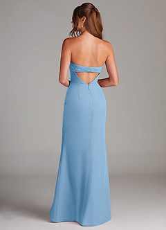 Azazie Leonis Bridesmaid Dresses Powder Blue Sheath Strapless Chiffon Convertible Dress image5