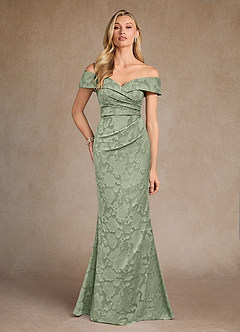 Azazie Canton vestidos de madre de la novia Vestido de Salvia Polvorienta de Devorado Floral de Sirena con Vestidos sin tirantes image1