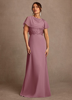 Azazie Frieda Mother of the Bride Dresses Vintage Mauve A-Line Applique Chiffon Dress image1