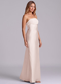 Azazie Ailanie Brudtärnklänningar Klä av Tubklänning i Stretch Satin Axelbandslös Rodnande Rosa image4