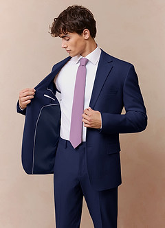front Savile Blue Wool Blend Suit Jacket