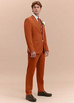 front James Burnt Orange Structured Stretch 3-piece suit