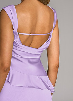 Azazie Sloane Brautjungfernkleider A-Linie Herzausschnitt Stretch-Satin Kleid Flieder image6