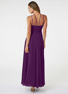 Azazie Melinda Final Sale Grape A-Line Pleated Chiffon Dress image2