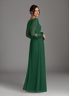 Azazie Gypsy Mother of the Bride Dresses Dark Green A-Line V-Neck Sequins Chiffon Dress image2