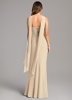 Azazie Sorrel Bridesmaid Dresses Champagne Mermaid Corset Chiffon Dress image5