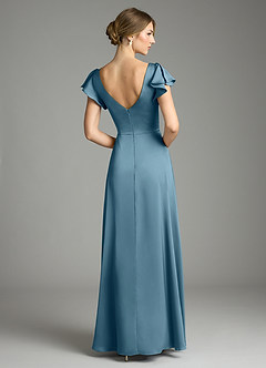 Azazie Omari Bridesmaid Dresses Bermuda A-Line Stretch Satin Dress image2