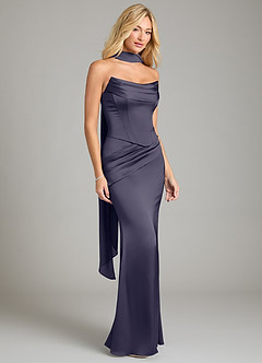 Azazie Sorrel Bridesmaid Dresses Stormy Mermaid Strapless Stretch Satin Convertible Dress image8