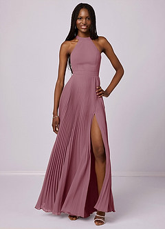 Barbie ♥ Azazie Bridesmaid Dresses Vintage Mauve A-Line Pleated Chiffon Dress image1