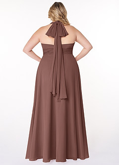 Azazie Fifi Bridesmaid Dresses Espresso A-Line Strapless Chiffon Convertible Dress image13