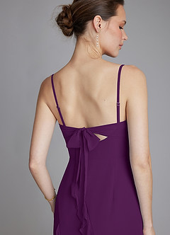 Azazie Malia Bridesmaid Dresses Grape Sheath Ruched Chiffon Dress image6
