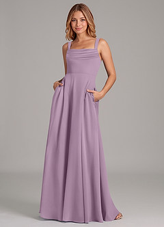 Azazie Shaude Bridesmaid Dresses Wisteria A-Line Pleated Chiffon Dress image1