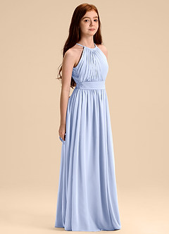 Azazie Malone Junior A-Linie Plissee Chiffon Kleid Eis image5