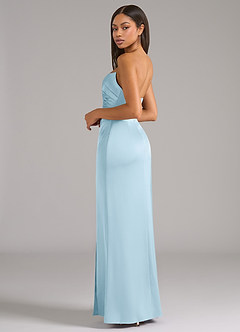 Azazie Marla Bridesmaid Dresses Sky Blue Sheath Strapless Stretch Satin Convertible Dress image5