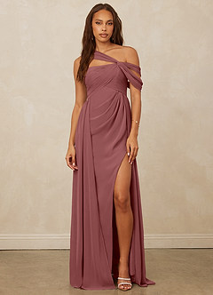 Christian Siriano Bridal for Azazie 1014 Brautjungfernkleider A-Linie Schulterfrei Chiffon Kleid Amethyst image4