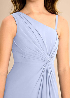 Azazie Brooke Junior Ice A-Line Side Slit Chiffon Dress image7