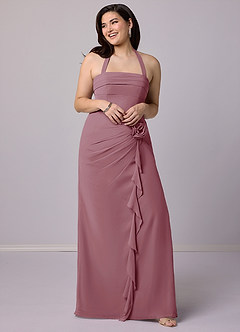Barbie ♥ Azazie Bridesmaid Dresses Vintage Mauve Sheath Strapless Chiffon Convertible Dress image11