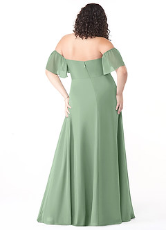 Azazie Sue Bridesmaid Dresses A-Line Off the Shoulder Chiffon Floor-Length Dress image12