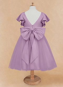Azazie Kaeya Flower Girl Dresses Wisteria A-Line Bow Tulle Dress image6