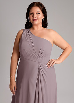 Azazie Brooke Bridesmaid Dresses Dusk A-Line One Shoulder Chiffon Dress image13