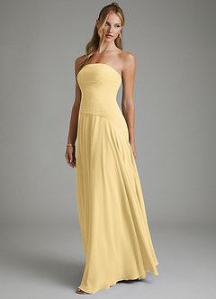 Azazie Layla Bridesmaid Dresses Butter A-Line Strapless Chiffon Dress image4