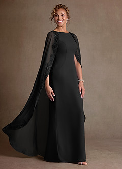 Azazie Artemisia Klänningar till brudens mor Klä Tubklänning i Chiffong Spets Svart image2