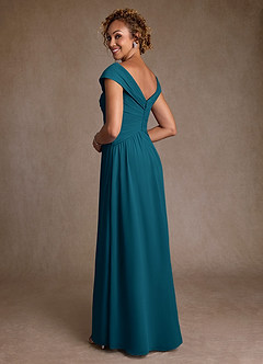 Azazie Myrtle Mother of the Bride Dresses Ink Blue A-Line Pleated Chiffon Dress image2