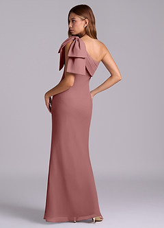 Azazie Yuanna 신부 들러리 드레스 인어 한쪽 어깨 쉬폰 바닥 길이 드레스 image6