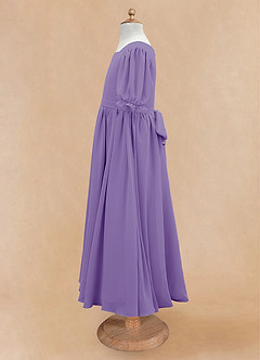 Azazie Joss Flower Girl Dresses Tahiti A-Line with Sleeves Chiffon Dress image8