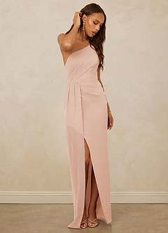 Christian Siriano Bridal for Azazie 1003 Bridesmaid Dresses English Rose Sheath One Shoulder Chiffon Dress image3