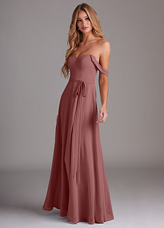 Azazie Aaron Final Sale Desert Rose A-Line Off the Shoulder Chiffon Convertible Dress image5