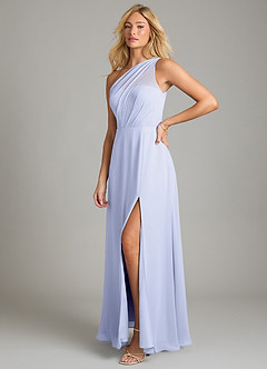 Azazie Phaedra Bridesmaid Dresses Lavender A-Line One Shoulder Chiffon Dress image5