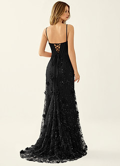 Iliana Black 3D Flower Beaded Corset Dress image6