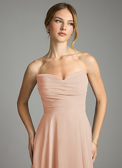 Azazie Ayla Abiti da Damigella Abito A-Line in Chiffon Scollo a Cuore Rosa Inglese image5