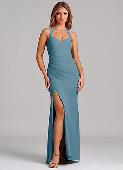 Azazie Emeria Suknie dla druhen Syrena Dekolt w kształcie serca Szyfon Do ziemi Sukienka image3