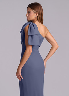 Azazie Yuanna Bridesmaid Dresses Stormy Mermaid One Shoulder Chiffon Dress image8