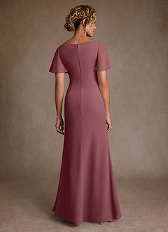 Azazie Suffolk Mother of the Bride Dresses Desert Rose A-Line Pleated Chiffon Dress image3