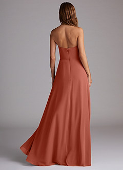Azazie Wren Bridesmaid Dresses Clay A-Line Side Slit Chiffon Convertible Dress image4