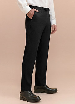 front Miles Black Seersucker Dress Pants
