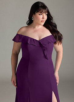 Azazie Sophie Robes de demoiselle d'honneur Robe Trapèze Convertible en Mousseline de soie Épaule décolletée Grain De Raisin image11