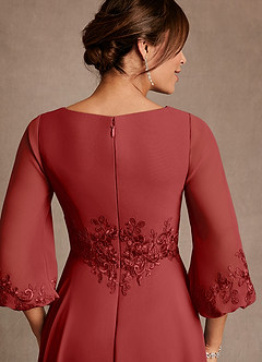 Azazie Yorba vestidos de madre de la novia Vestido de Óxido de Gasa de Corte en A con Encaje image6