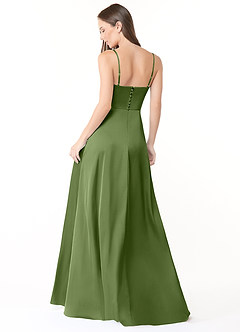 Azazie Halsey Brautjungfernkleider Etui Seitliche Cut-Outs Stretch-Satin Kleid Wacholder image2