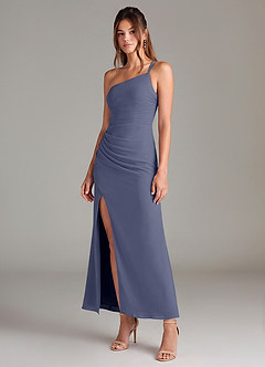 Azazie Eren Bridesmaid Dresses Stormy Mermaid One Shoulder Chiffon Dress image1