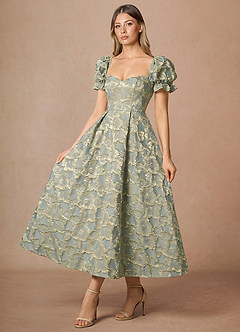 Midi jurk Amy Blauw image4