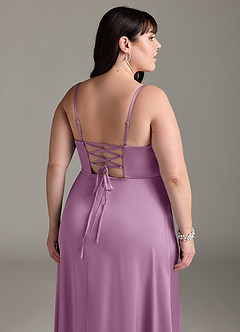 Azazie Marchella Brautjungfernkleider A-Linie Korsett Stretch-Satin Kleid Blauregen image12