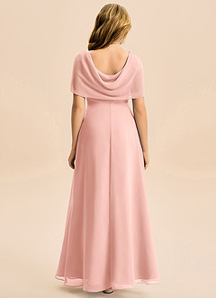 Azazie Emma Junior Robe Trapèze en Mousseline de soie Plissée Rosette image2