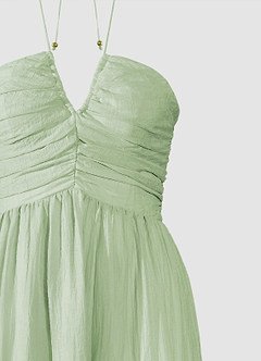 Dusty Sage Halter Bodycon Short Cocktail Dress