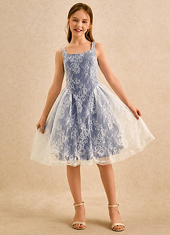Azazie Cubbie Girls Formal Blumenmädchenkleider A-Linie Spitze Kleid Sturm image4