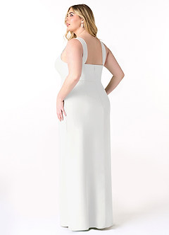 Azazie Denice Bridesmaid Dresses White Sheath Pleated Chiffon Dress image12